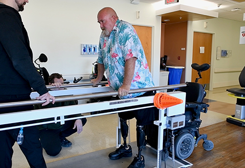 Image of Veteran Michael Hobbs in rehab.