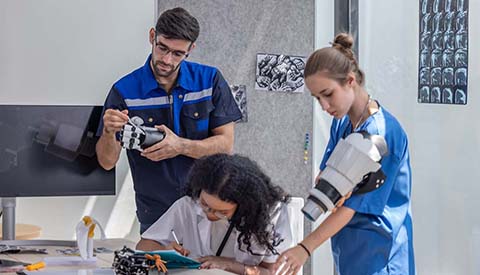 Rehabilitation Research and Development Service Scientific Merit Review Board - Robotic rehabilitation engineer work with an orthopedic doctor and a surgeon to create somatosensory robotic arms and hands for patients requiring advanced prosthetics or rehabilitation support.