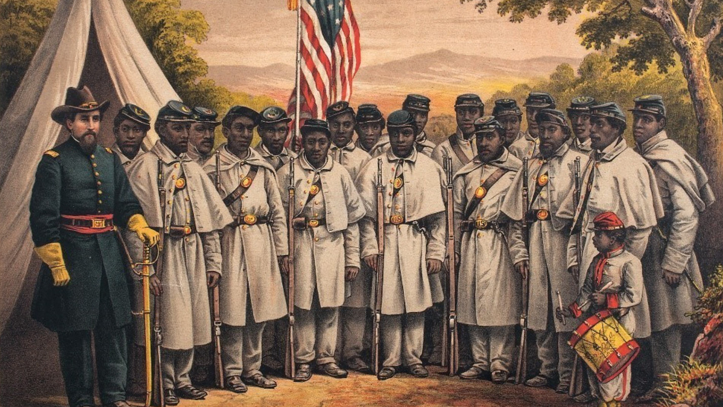 Historic United States Colored Troops (USCT) recruiting picture, January 1, 1865.