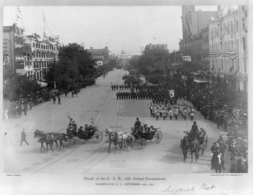 Grand Army of the Republic parade makes its way down Pennsylvania Avenue in Washington, D.C., 1892. The GAR held its 26th national encampment in Washington over four days in September. (Library of Congress)