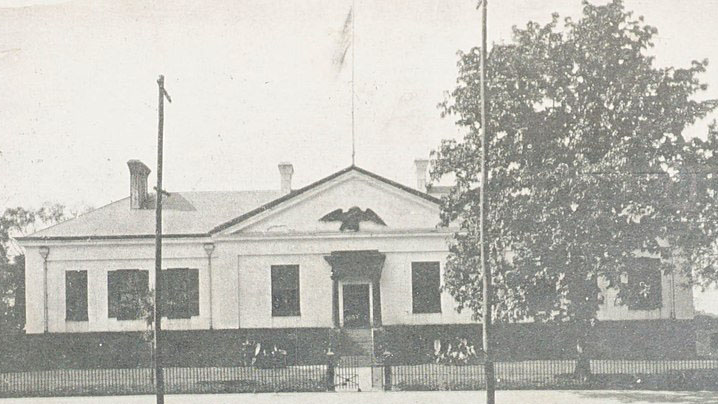 The Charlotte Mint and Assay Building, as seen in a 1907 postcard. In 1921, it became the site of one of the first two field offices established in North Carolina by the Veterans Bureau. 
