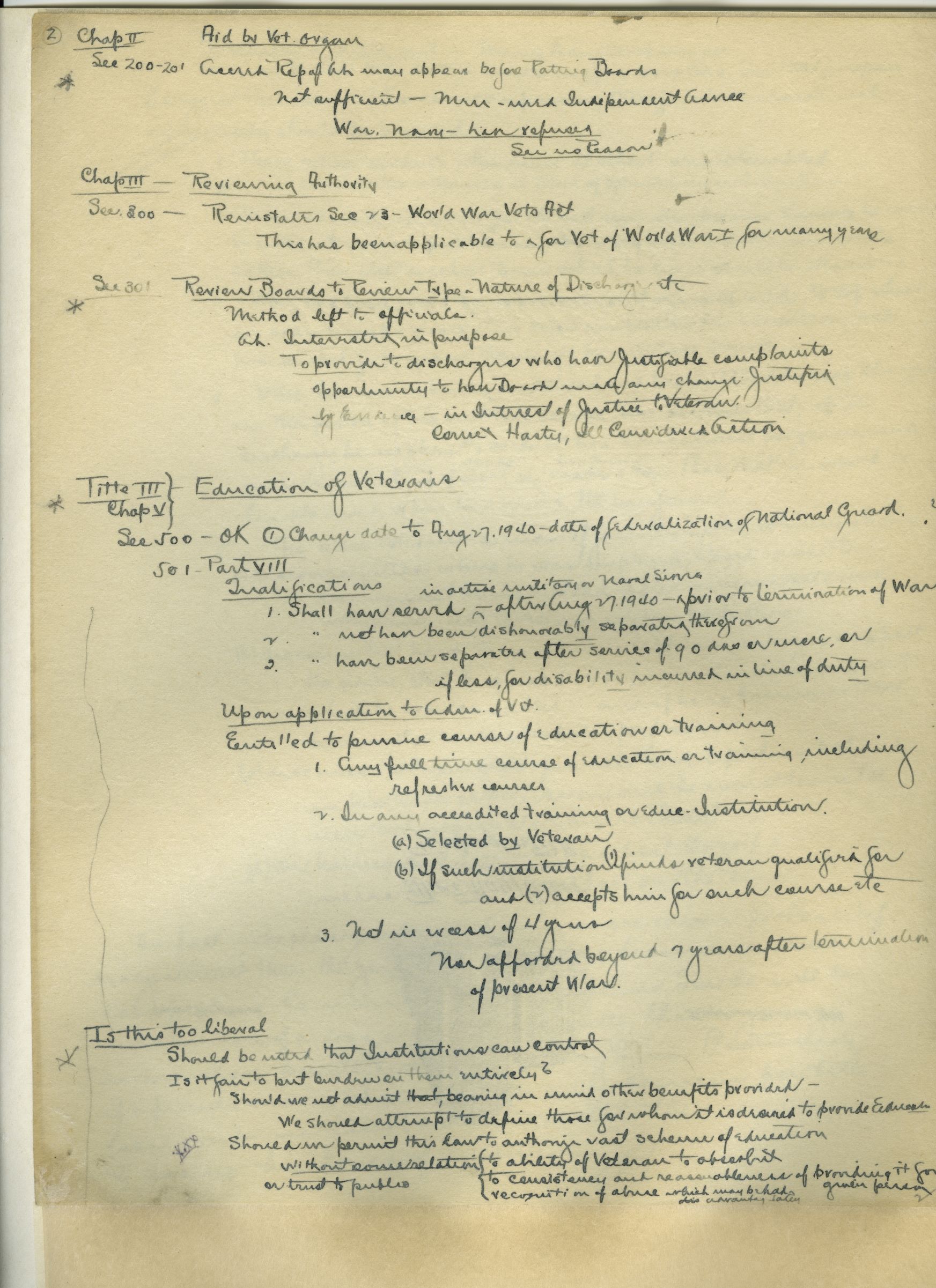 Read Object 46: Harry Colmery’s Handwritten Draft of GI Bill