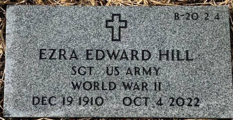 Ezra Hill’s headstone in Garrison Forest Veterans Cemetery in Baltimore Country, Maryland. Born and raised in Baltimore, he was drafted into the U.S. Army and landed at Normandy in 1944. (NCA)