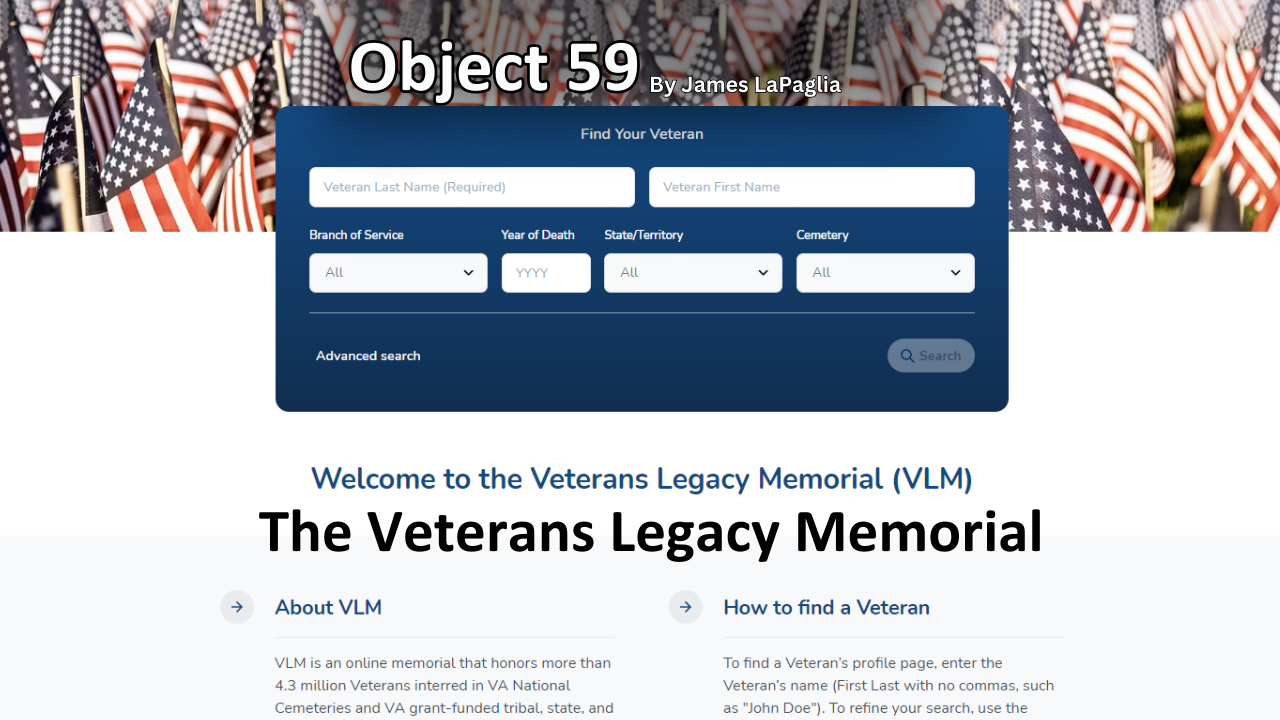 Read Object 59: The Veterans Legacy Memorial