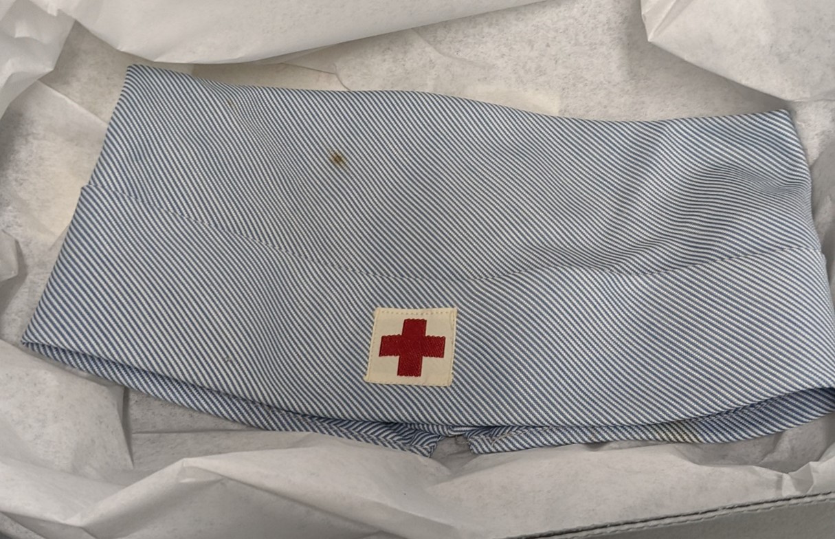 Red Cross Volunteer cap from approximately 1949-1950. (NVAHC)