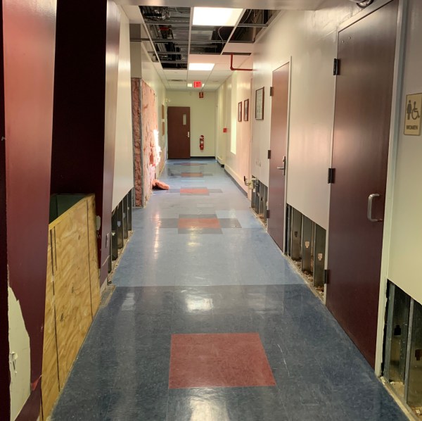 Main hallway in Building 401 after water remediation was completed. (NVAHC)
