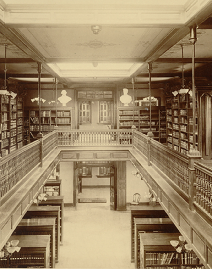 Busts in Putnam Library in the 1880s. (VA)