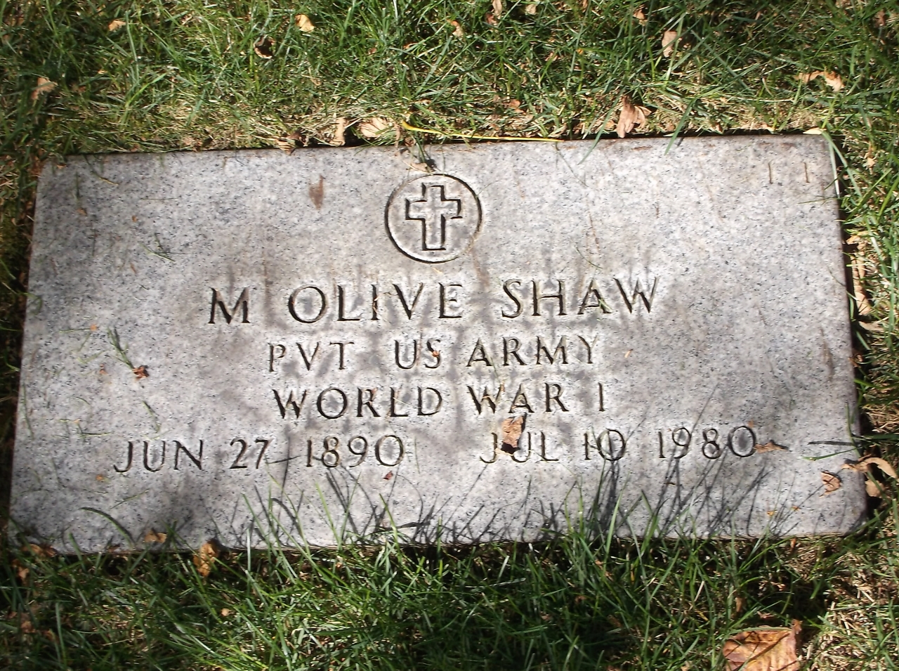 Olive Shaw's marker.