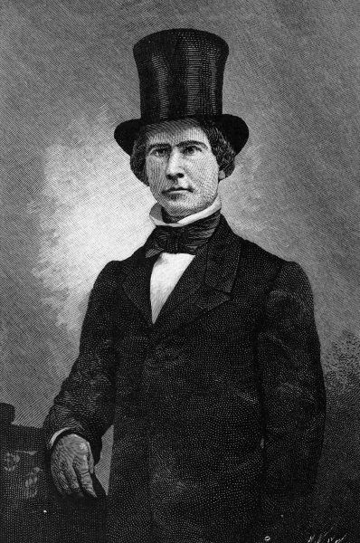 Engraving based on a daguerreotype of Theodore O’Hara. A man of many talents, he was, by turn, a lawyer, newspaper editor, and soldier, but he earned lasting fame for one of his few attempts at poetry. (archive.org)