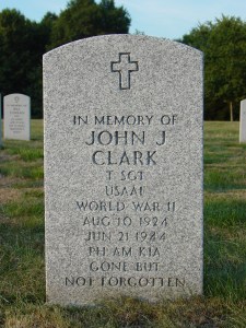John Clark's marker at Gerald B.H. Soloman Saratoga National Cemetery. (VA)