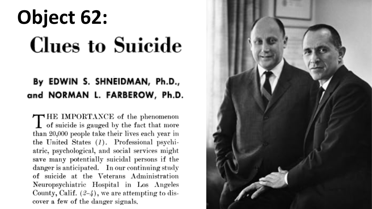 Read Object 62: 1956 “Clues to Suicide” Study