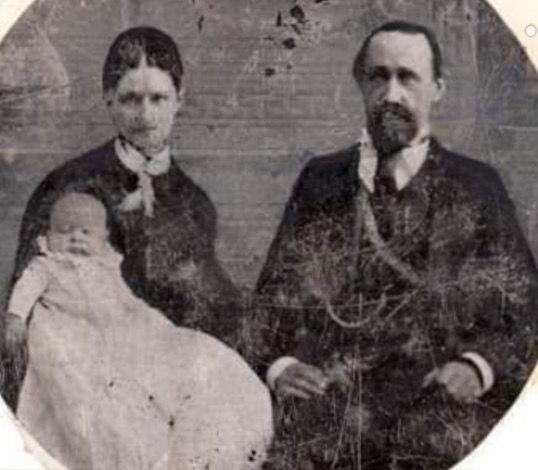 George Fair, with wife Emily and one of their children, taken sometime in the 1860s. (FindAGrave.com)