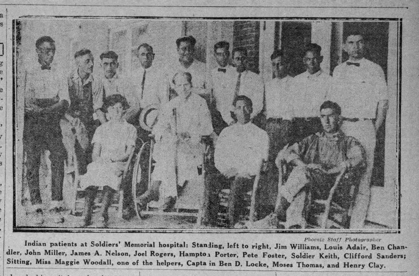 Native American Patients at Soldier’s Memorial hospital at Muskogee.