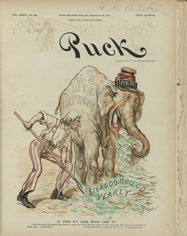 Elephant political cartoon.