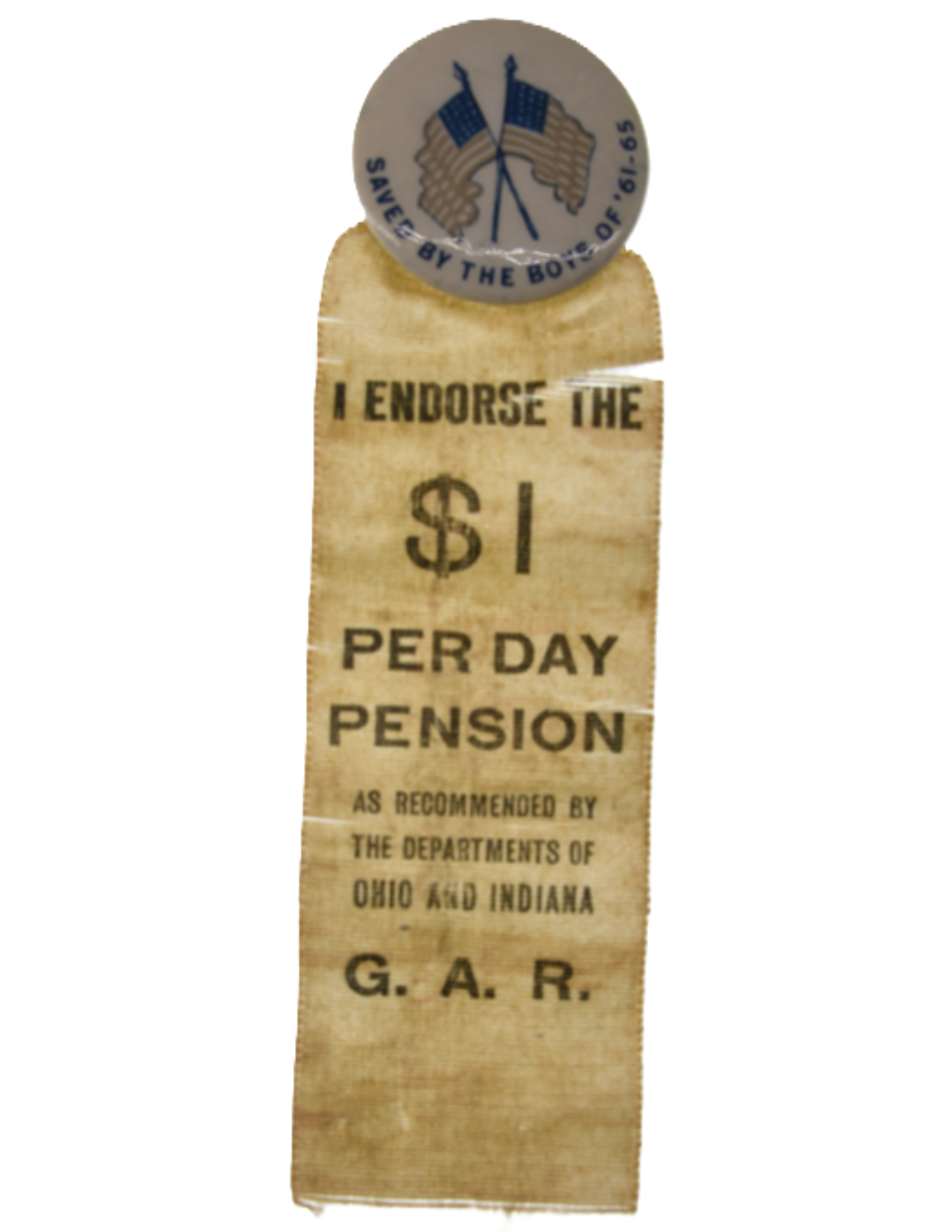 Read Object 85: Congressman Claypool’s “$1 Per Day Pension” Ribbon