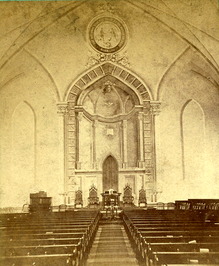 Chapel with seal at top.