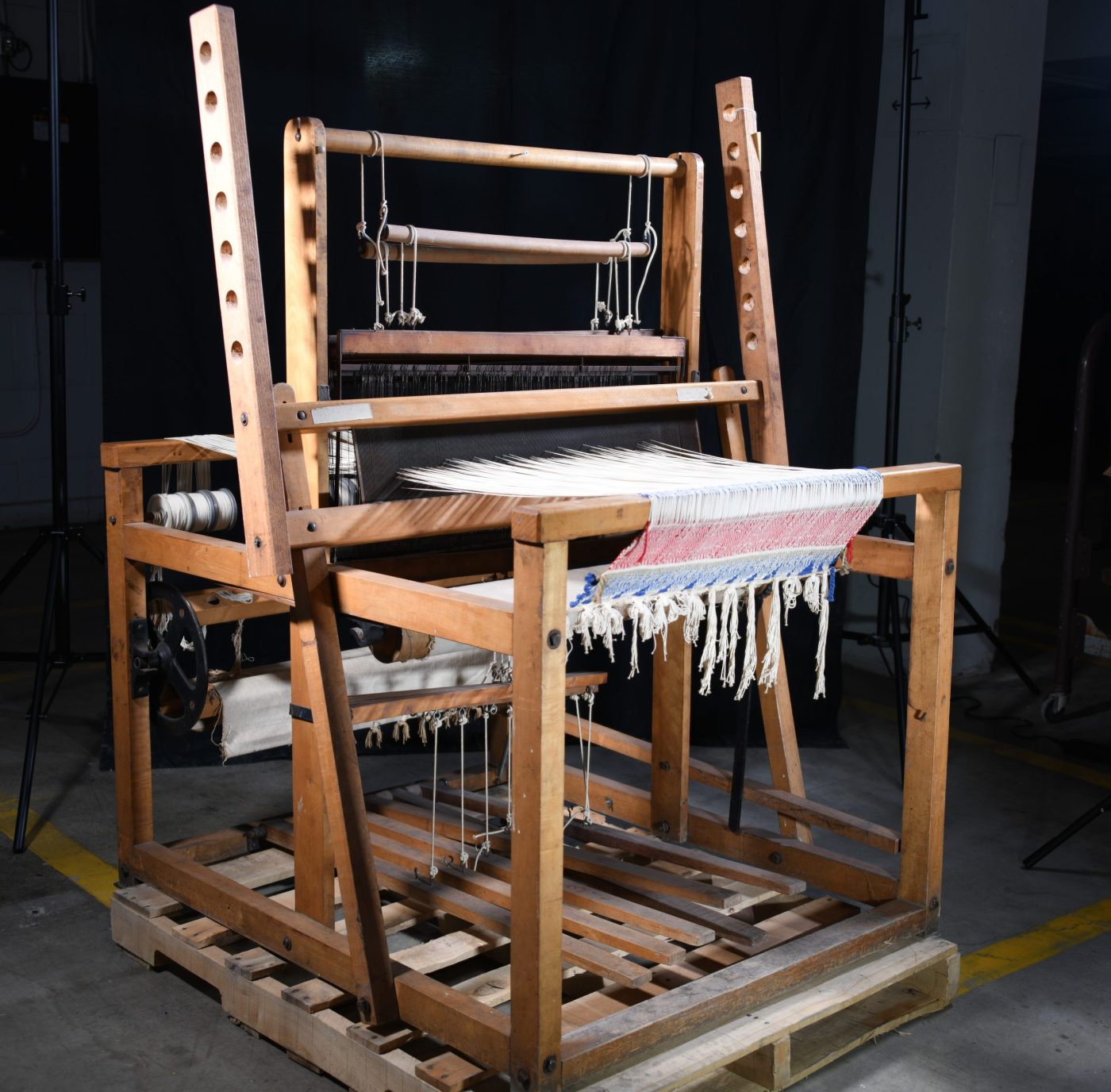 Floor loom once used by the occupational therapy department at the Mountain Home, Tennessee, Veterans hospital. A 1925 catalog marketed this brand as being “especially suited for the use of hospital patients.” (VA)
