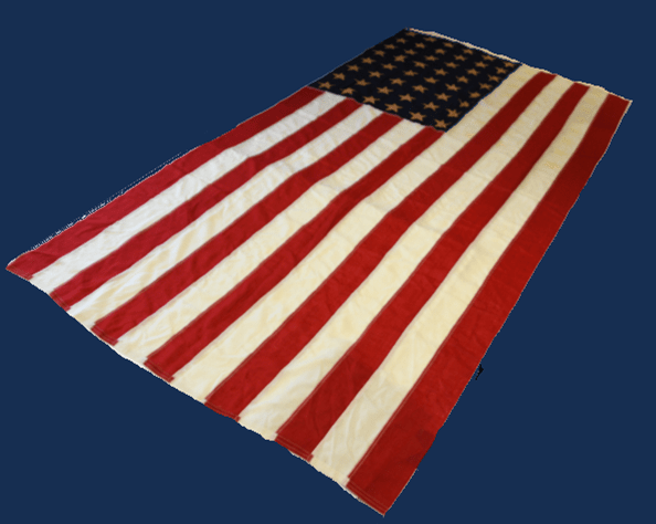 The memorial flag presented to the family of Mark Lapolla after his death in 1945. It is likely this flag covered Mark’s casket prior to burial (VA).