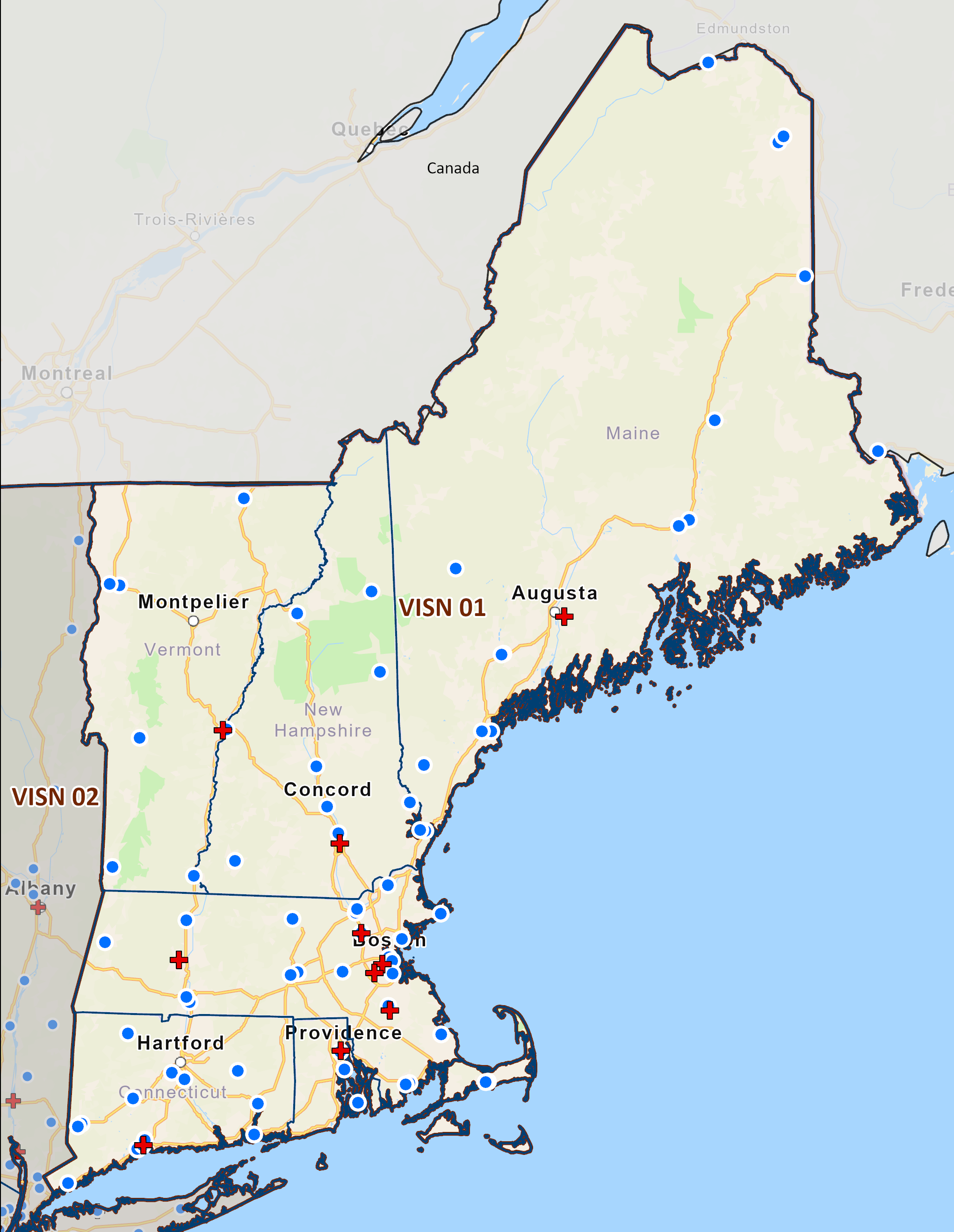 Includes portions of Connecticut, Maine, Massachusetts, New Hampshire, Rhode Island, and Vermont