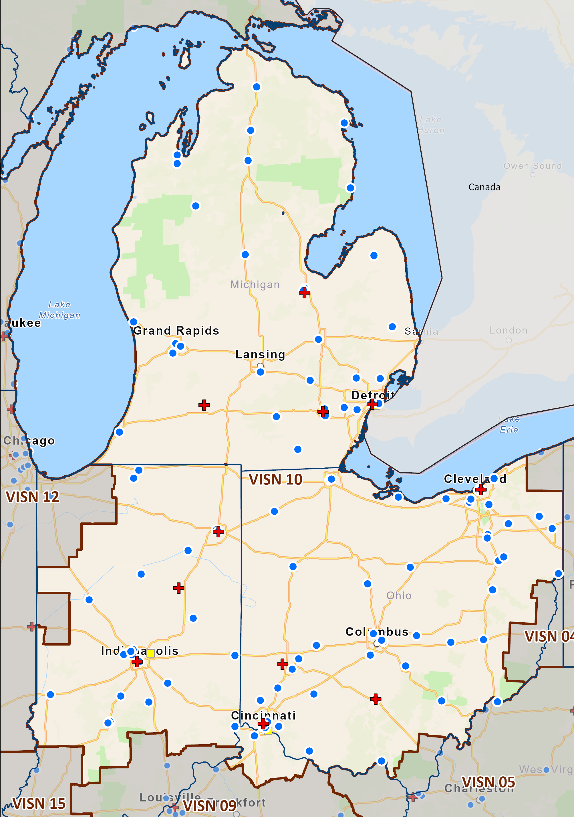 Includes portions of Indiana, Kentucky, Michigan, and Ohio.