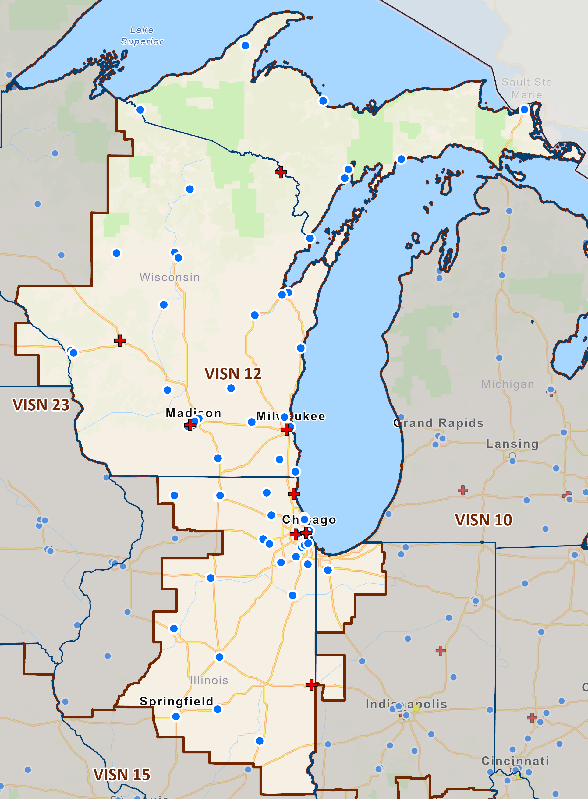 Includes portions of Illinois, Indiana, Michigan, Minnesota, and Wisconsin.