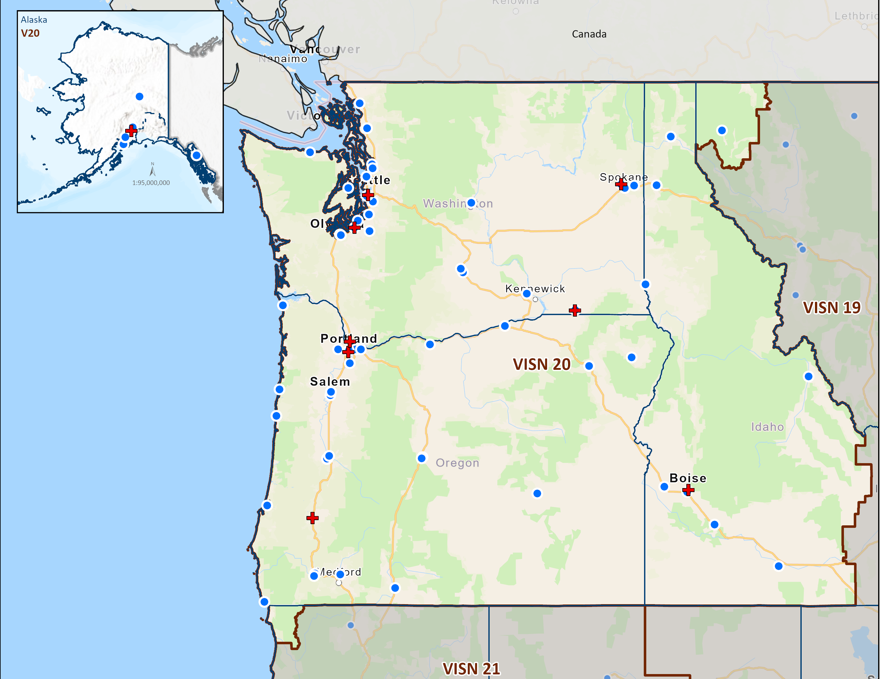 Includes portions of Alaska, California, Idaho, Montana, Oregon, and Washington.