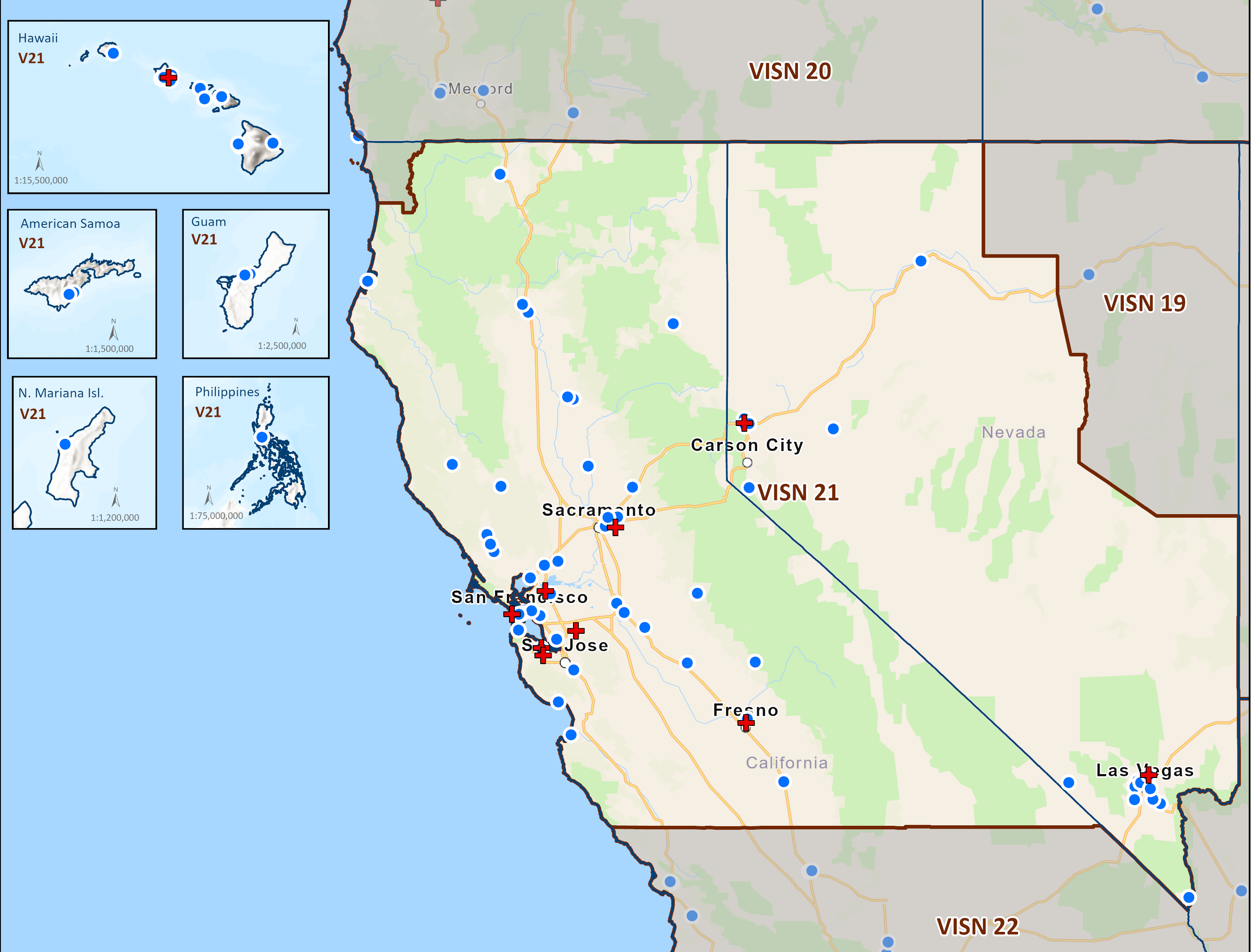 Includes portions of American Samoa, California, Guam, Hawaii, Nevada, Northern Mariana Islands, and the Philippines.