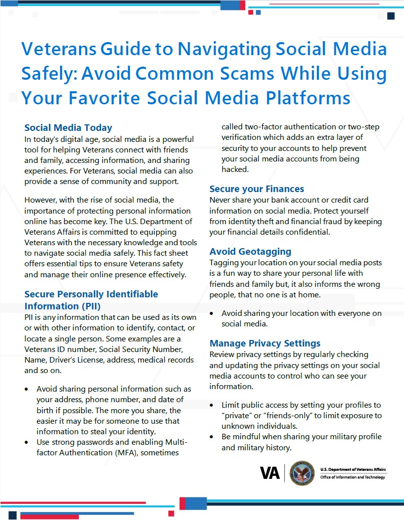 Veterans Guide to Navigating Social Media Safely: Avoid Common Scams While Using Your Favorite Social Media Platforms