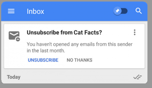 Unsubscribe example box