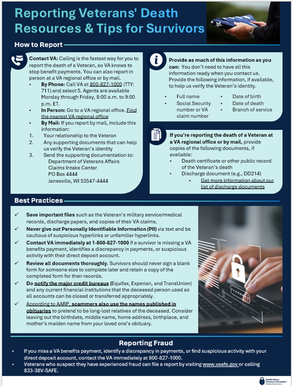 Reporting Veterans' Death Resources & Tips for Survivors Thumbnail