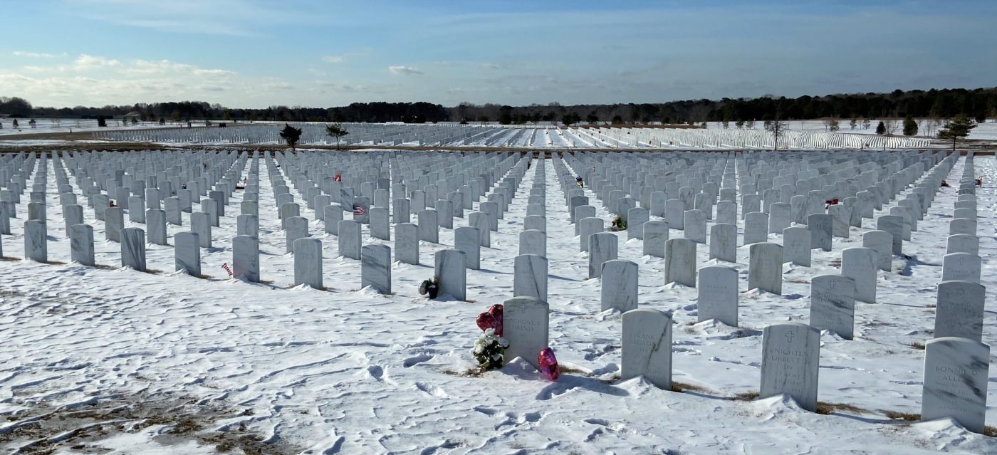 View of Section 52 at Calverton National Cemetery in New York where many COVID-19 victims are buried. (NCA)