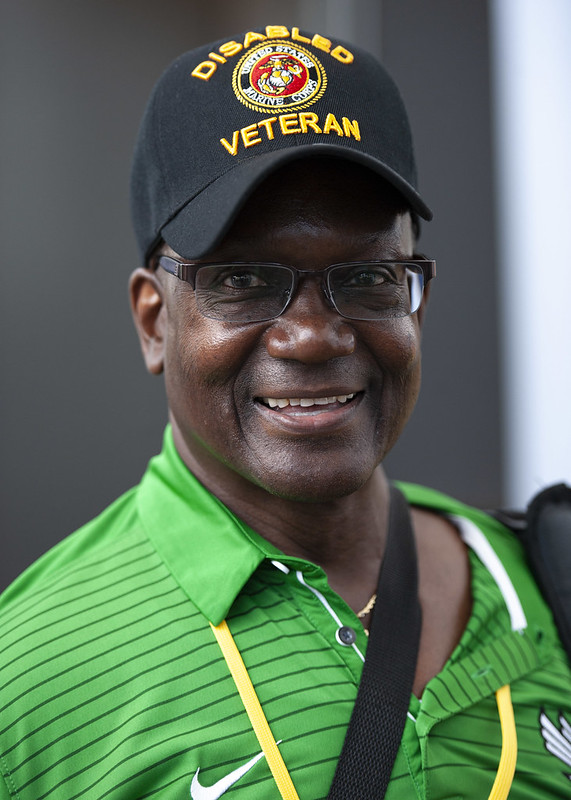 Smiling veteran athlete.