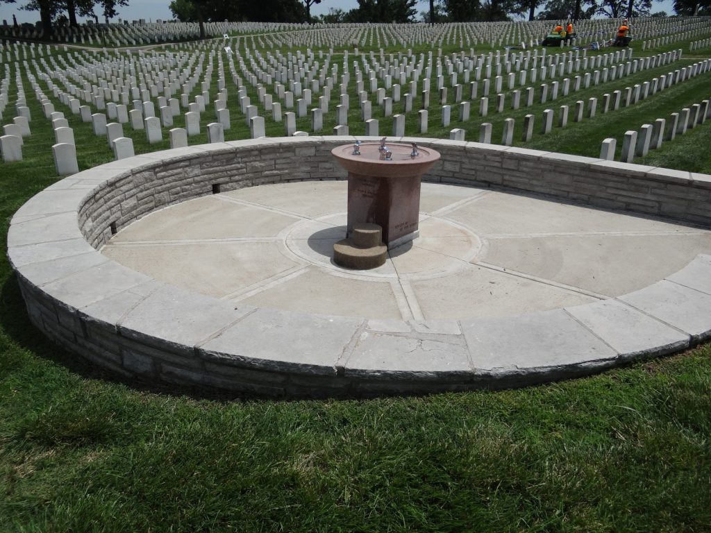 35th Division memorial water fountain. (NCA)