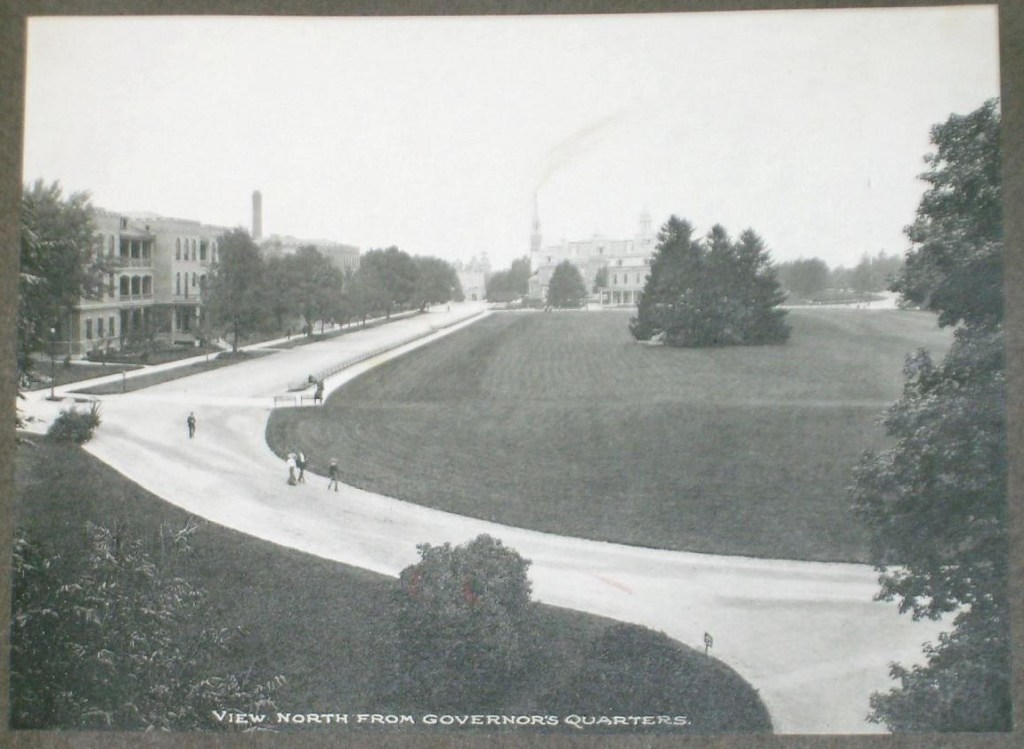 Parade grounds at Dayton National Home for Disabled Volunteer Soldiers, from the souvenir book. (NVAHC)