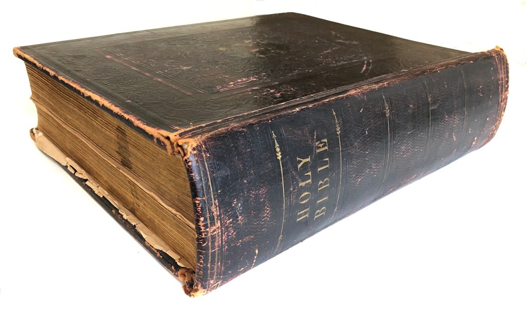 The National VA History Center’s first artifact for its collection: the bible from the pulpit of the Dayton VA Medical Center Protestant Chapel.