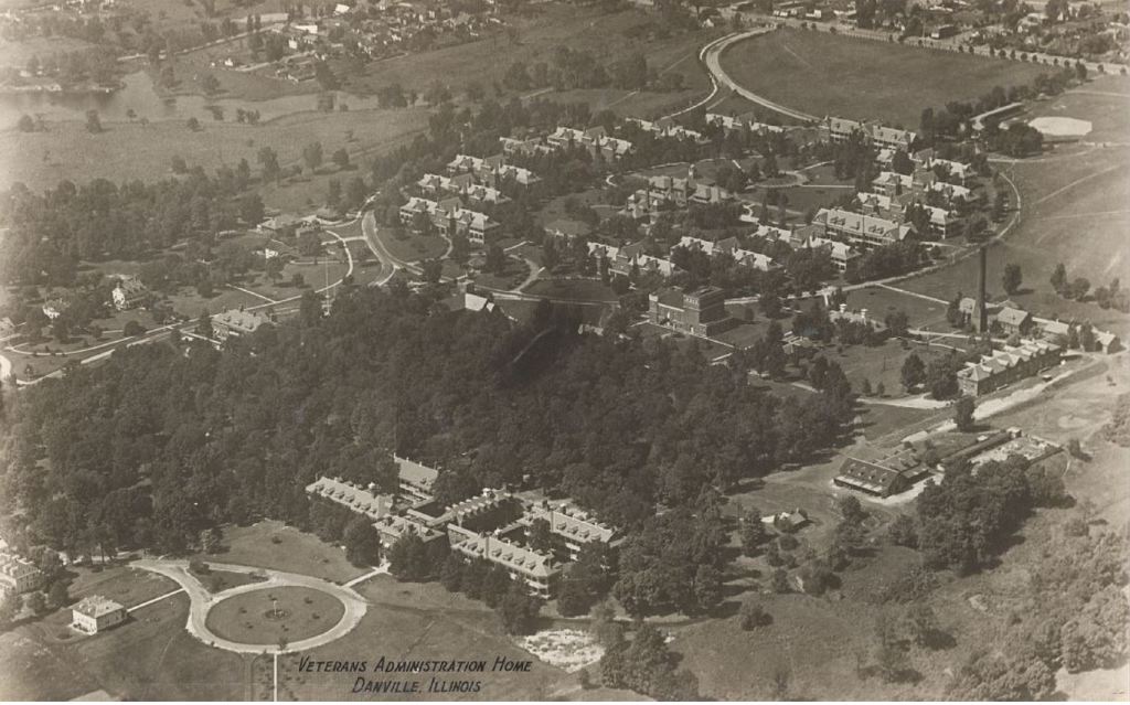 Overhead view of National Home campus in Danville, Illinois,  the branch designated for female Veterans in need of general medical care. (VA History)