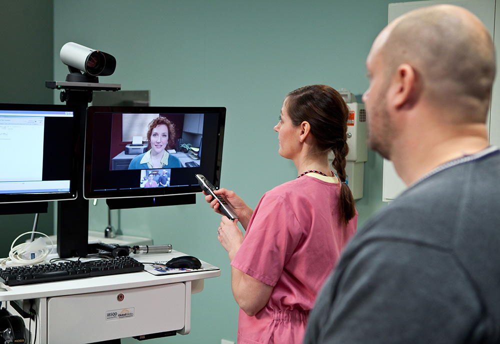 VA medical practitioners employ video teleconferencing to discuss patient care. VA is the largest provider of telehealth services in the nation. (VHA)